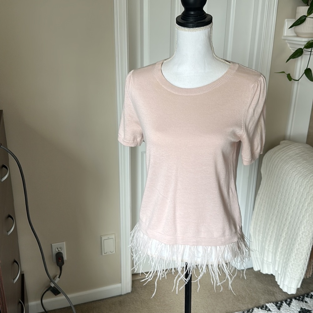 Halogen Feather Lined knit top
